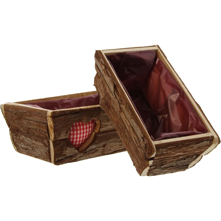 Pflanzkasten Rinde 2er Set Pflanzschale Pflanzkorb Blumentopf Pflanztopf – Bild 4