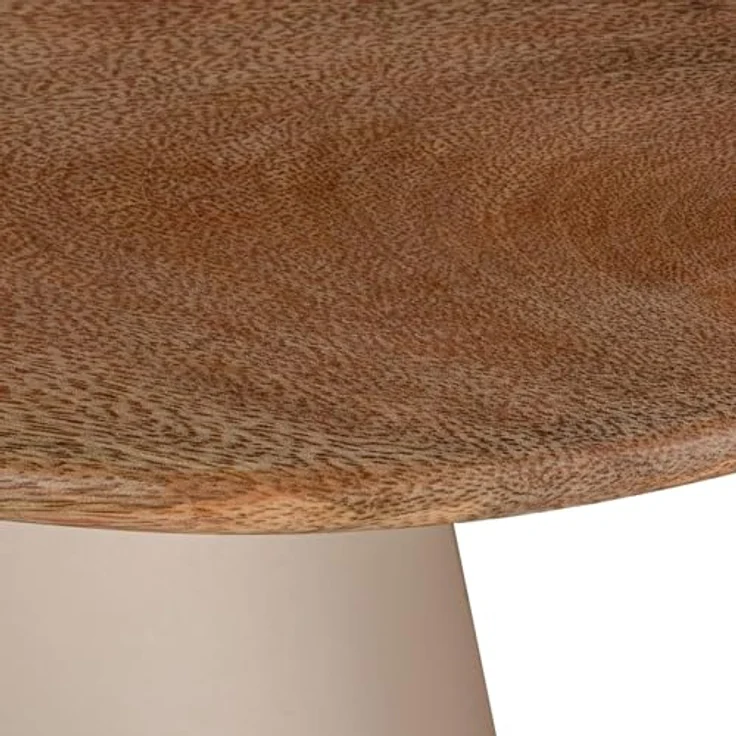 DRW Set mit 2 Beistelltischen aus Holz und Metallsockel in Natur und Beige, 60 x 40 x 40 cm – Bild 6