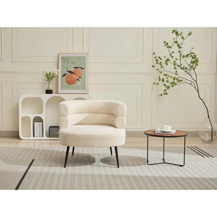 Vente-unique - CAMEDO Sessel Stoff Beige - B 74 cm x H 73 cm x L 80 cm – Bild 7