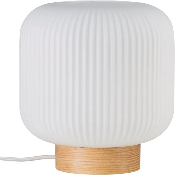 Tischlampe Holz Opalglas Nordlux Milford 20 mit E27 Fassung