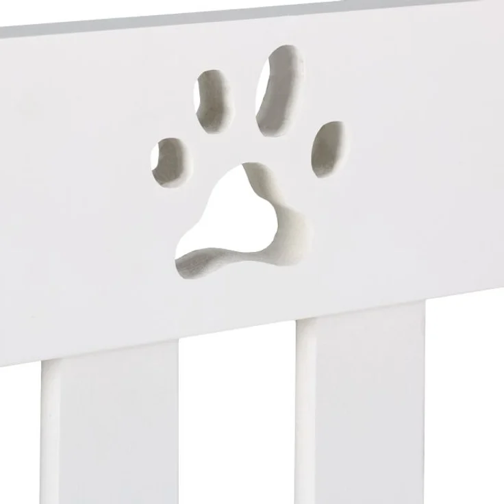 Hundeabsperrgitter, freistehendes Schutzgitter, HxB: 60x153 cm, MDF, zusammenklappbares Türgitter, weiß – Bild 7