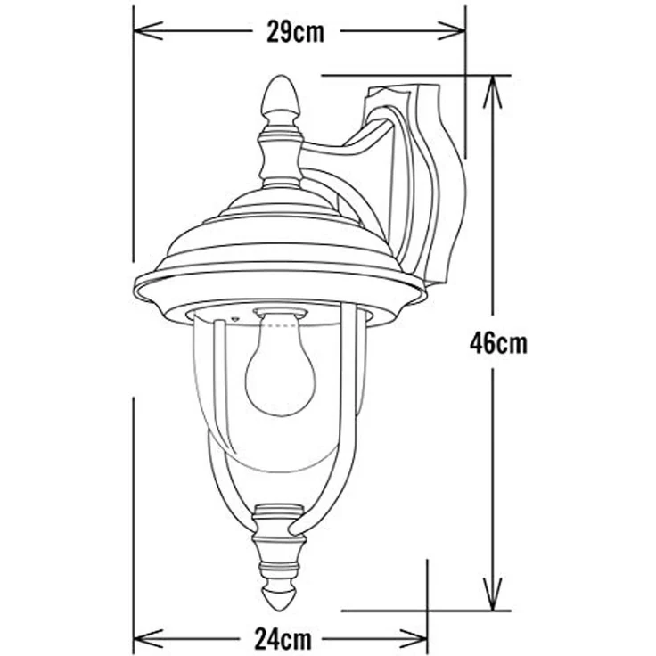 Konstsmide Parma 7222-600 Wandleuchte / B: 24cm T: 29cm H: 46cm / 1x75W / IP43 / lackiertes Aluminium / grün, Down – Bild 3