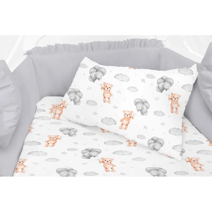 Amilian Babybettwäsche Set 7-teilig - Bettwäsche 100x135 - Kissenbezug 40x60 - mit Himmel, Chiffonhimmel, 7 teilig, Komplett-Set für Babybett, Gitterbett - Kinderbettwäsche – Bild 3