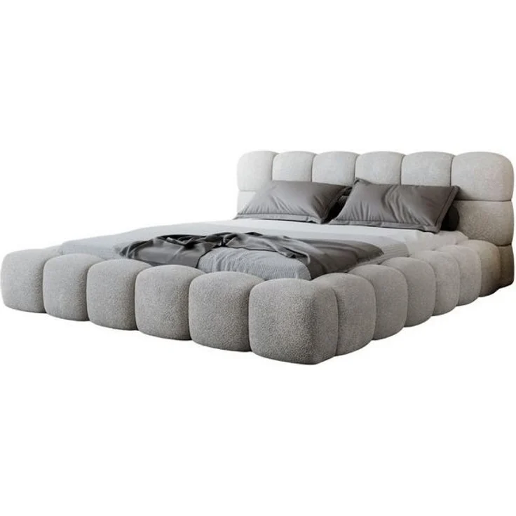 Compleo Polsterbett BUBBLE boucle Designerbett 140/160/180x200 BIZU, Wolkenbett, TOPSELLER Stauraumbett MADE IN EU – Bild 2