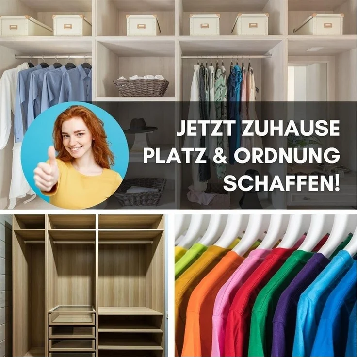 HOOZ Kleiderstange aus Chrom mit Halterung für Ordnung im Schrank (1 St, 50 cm - kürzbar), aus Metall – Bild 3