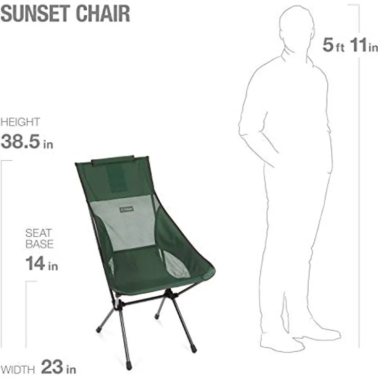 Helinox Sunset Chair | Mit seinem erweiterten Design ist Dieser Stuhl möglicherweise die ultimative Kombination aus Verstaubarkeit, Komfort und Unterstützung (Forest Green) – Bild 5