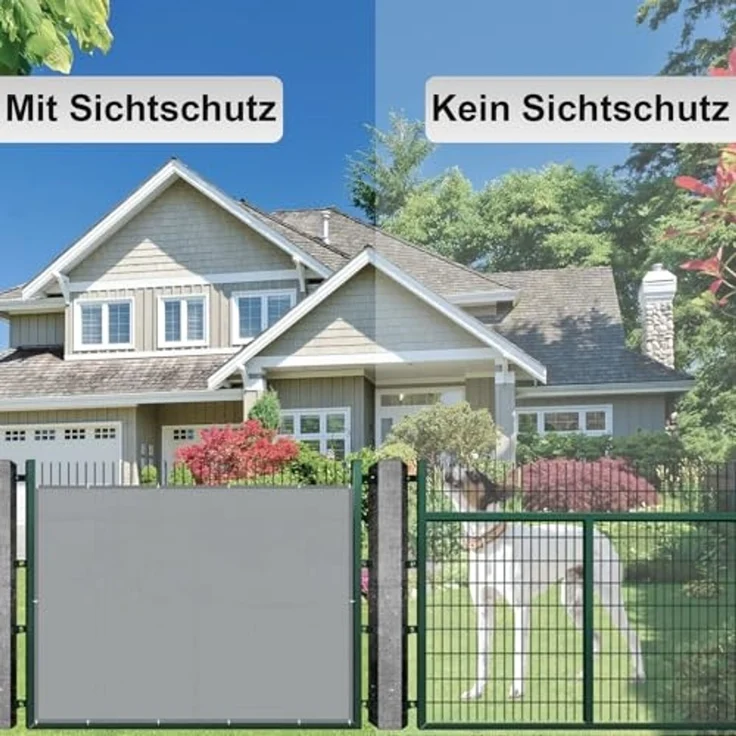 AXT SHADE Balkon Sichtschutz Wetterfest 90x600 cm Balkonverkleidung Balkonabdeckung Balkonbespannung Blickdichte Windschutz und UV-Schutz mit Kabelbinder für Balkongeländer-Hellgrau – Bild 5