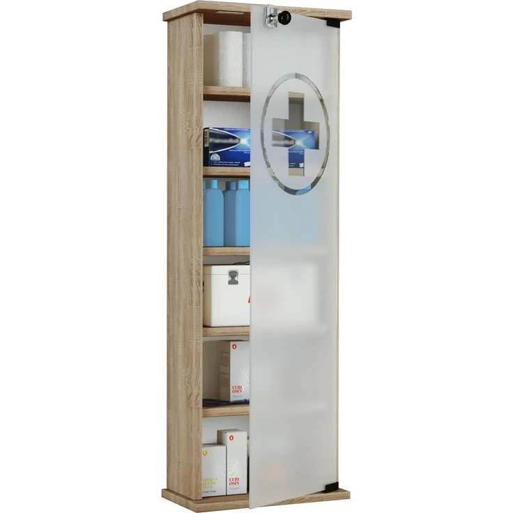 VCM Medizinschrank Omal 917096 Sonoma-Eiche H. 92 x B. 31 x T. 18 cm – Bild 2