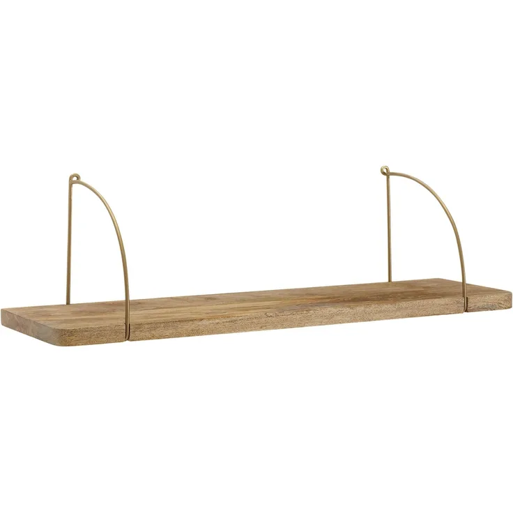 Wandregal 80x25x22 cm Mango Massivholz / Metall Hängeregal Industrial, Kleines Design Schweberegal, Regal Hängend Wohnzimmer, Bücherregal Wand