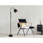 Reality Leuchten Stehleuchte Tommy schwarz matt, Stoffschirm