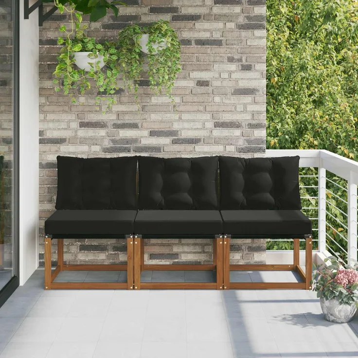 vidaXL Outdoor Mittelsofa 3 stk. 3-Sitzer 900611