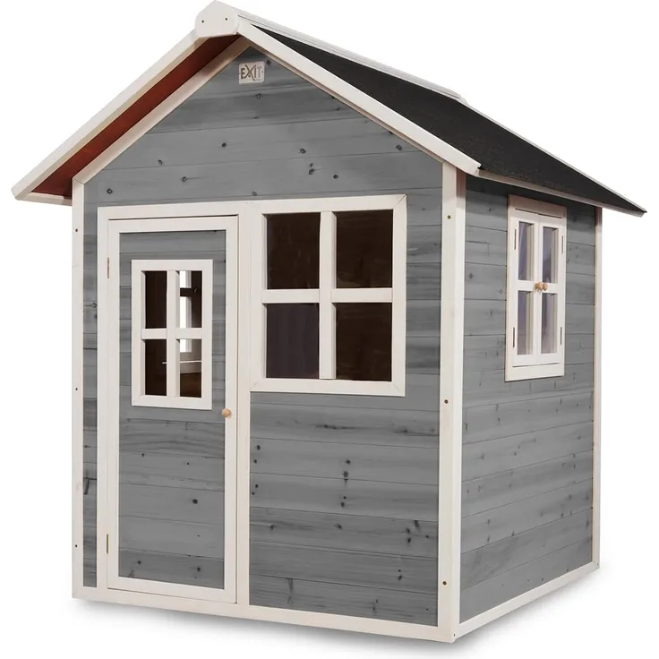 Exit Holz Spielhaus Loft 100 | Grau | 149 x 141 x 160 cm