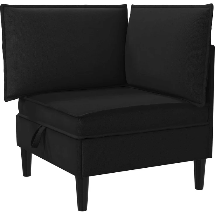vidaXL Ecksofa mit Stauraum Schwarz Samt 42027093 – Bild 2