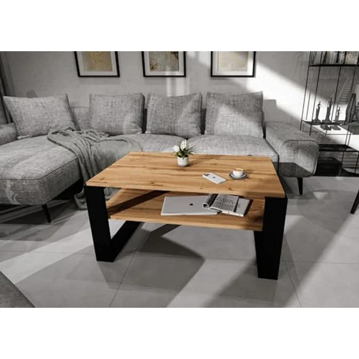CraftPAK Wohnzimmertisch Kaja96 für Couch aus hochwertigem Holz, Couchtisch 54T x 96B x 44H cm (1-Tisch), Tischplatte aus Holz – Bild 3