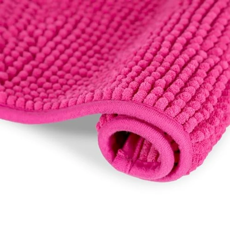 WohnDirect Badematte 45x45 cm | Pink - rutschfest & Waschbar - Badezimmerteppich zum Set kombinierbar, Badvorleger, WC Garnitur, Badteppich – Bild 9