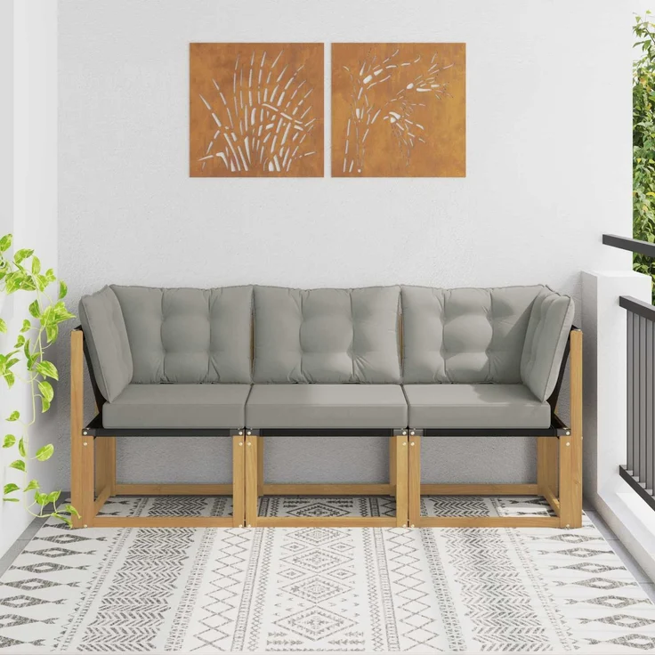 vidaXL Outdoor Mittel- und Ecksofa 3 stk. 3-Sitzer 901626 – Bild 1