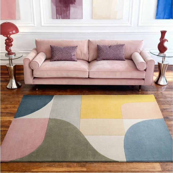 Ted Baker Wollteppich Curzon, rechteckig, Höhe: 17 mm, Wolle, Naturteppich, Handgemacht, Wohnzimmer, Schlafzimmer, bunt – Bild 1