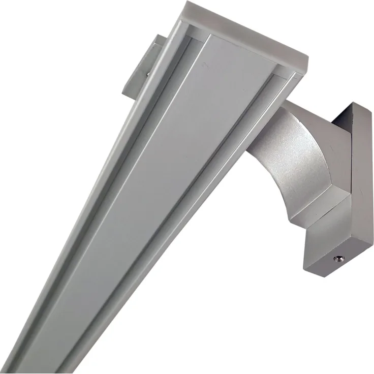 Vorhangschiene "silber" aus Aluminium, alle Längen bis 480cm möglich, Flache Gardinenschiene ( 7mm ), "1- / 2-/ 3- /4-läufig" inkl. Vorhanggleiter