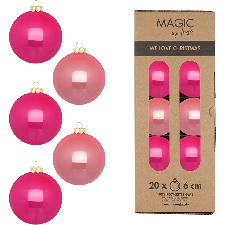 Glas Christbaumkugeln Set Ø 6cm, 20 Stück/Box, Candy Mix - Magic by Inge-Glas