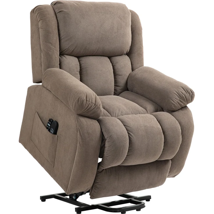 MELAYR, Fernsehsessel mit Massage- und Wärmefunktion, Elektrischer Aufsteh-Sessel, 93 x 104 x 100 cm, Braun – Bild 1