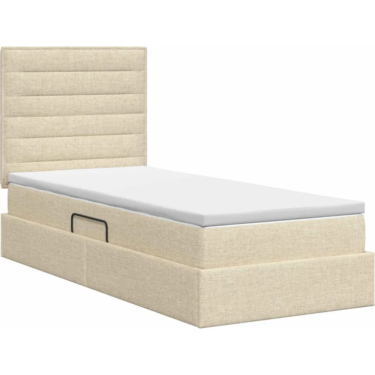 vidaXL Aufbewahrungsbett mit Matratze Creme 90 x 200 cm Stoff 3459418 – Bild 8