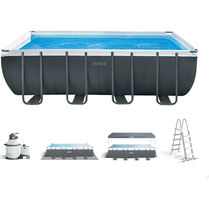Intex Frame Swimming Pool Set "Ultra Quadra XTR", anthrazit, 549 x 274 x 132 cm,Inkl. Sandfilteranlage