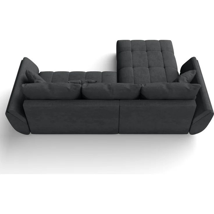 AX LIVING L Form Ecksofa dunkelgrau Verciani Schlaffunktion Bettkasten – Bild 6