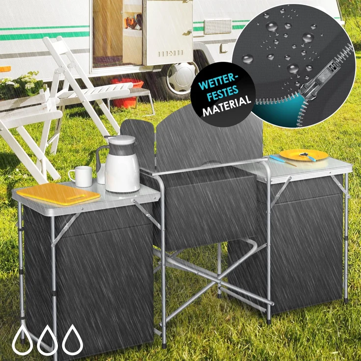 KESSER® Campingschrank, Campingküche mit Aluminiumgestell, inkl. Tragetasche , Kocherschrank für Camping , Campingmöbel , Outdoor Typ Big (Anthrazit) – Bild 6
