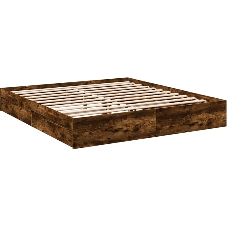 vidaXL Bettgestell mit Schubladen Räuchereiche 200x200cm Holzwerkstoff 3280633 – Bild 5