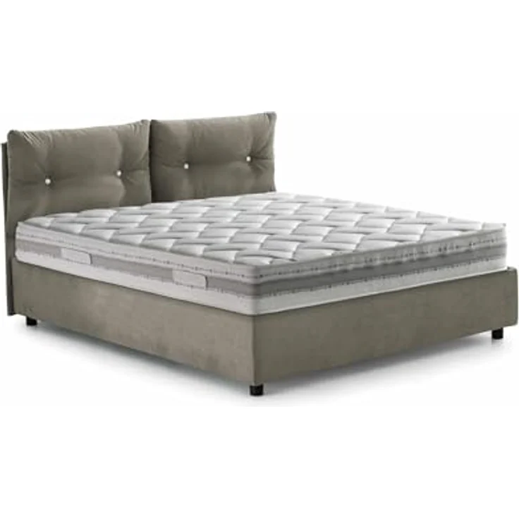 Talamo Italia - Queen-Size-Bett „Angelica“, Stauraumbett mit Stoffbezug, 100 % Made in Italy, Öffnung vorne, inklusive Matratze 120x190 cm, taubengrau – Bild 3