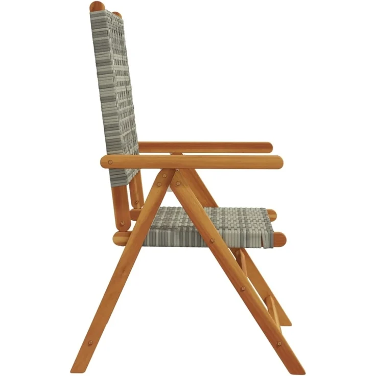 vidaXL Gartenstühle 2 Stk. Grau Massivholz Akazie und Poly Rattan 367652 – Bild 6