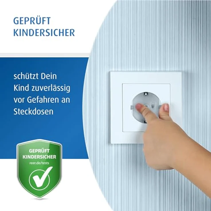 reer Steckdosenkappe, das Original vom Erfinder des Steckdosen-Schutzes, transparent, 20 Stück – Bild 4