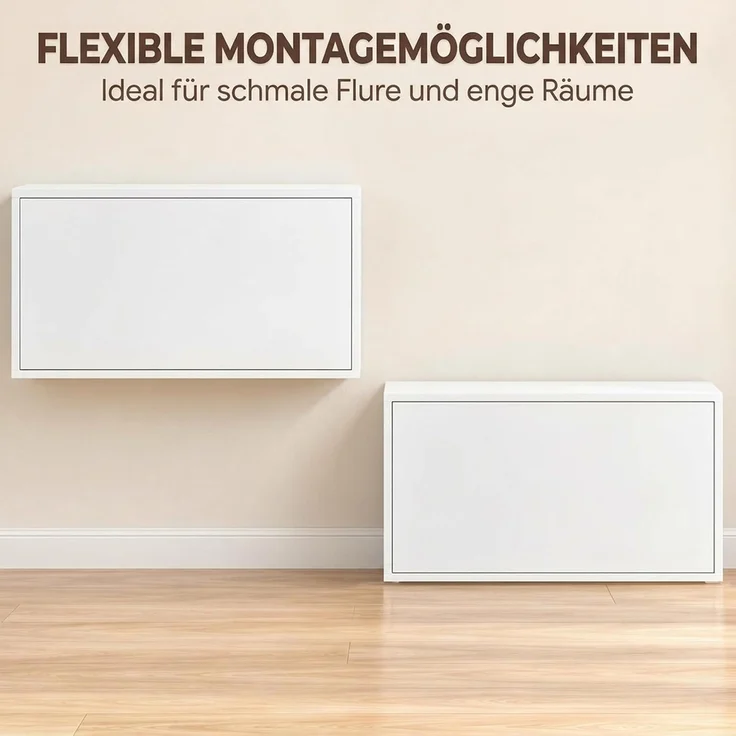 HOMCOM Schuhkipper, MDF, Spanplatte, Weiß, 70 x 30 x 43 cm – Bild 6