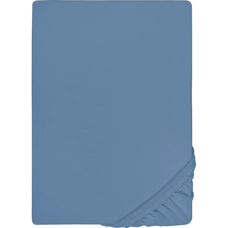 biberna Jersey-Elastic-Spannbetttuch 0077866, azurblau, 1x 180x200 cm - 200x220 cm – Bild 5