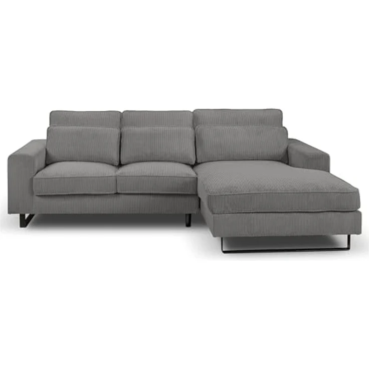 Ecksofa (B/H/T: 276x91x183 cm) in Grau – Bild 4