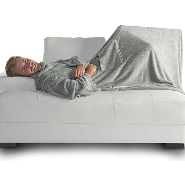 Wohndecke Calgary Kuscheldecke mit Ärmeln Sofa warm XL 170x200cm meliert grau, CelinaTex, allergikergeeignet,bügelfrei,flauschig,kuschelweich,mollig warm – Bild 4