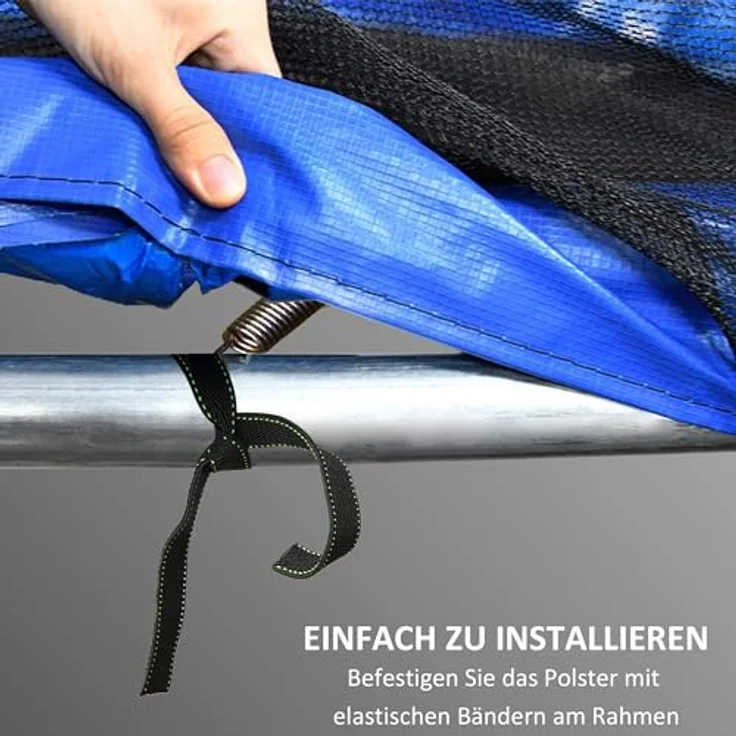 SPORTNOW Trampolin-Randpolsterung, Kunststoff PE, mehrfarbig, Ø244 x 30H cm, wasserabweisend und stoßdämpfend – Bild 4