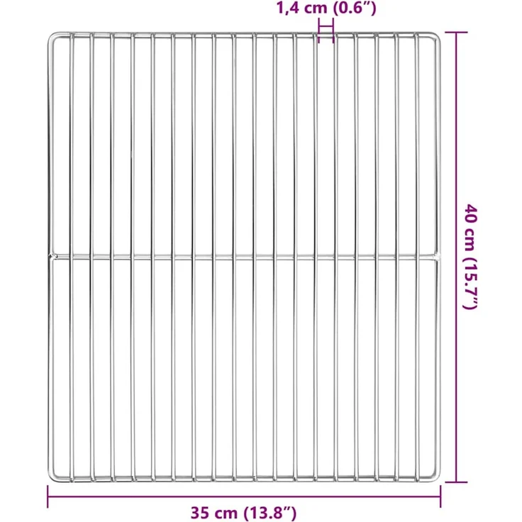 vidaXL Grillrost Silber 40x35 cm Edelstahl 42008311 – Bild 6