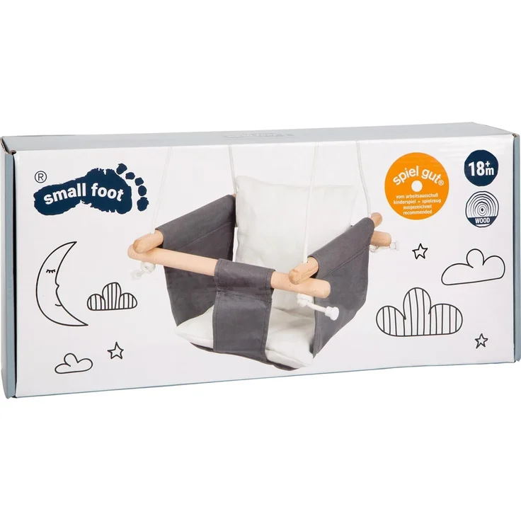 small foot 11584 Babyschaukel Komfort aus Holz und Stoff, mit längenverstellbaren Seilen, für Draußen & Drinnen geeignet – Bild 6