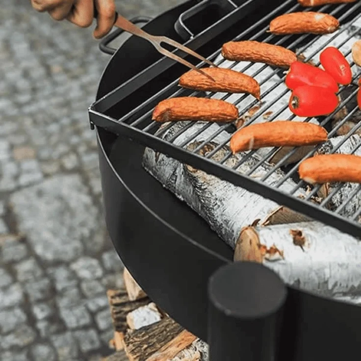 Grillrost aus Rohstahl 44x44 cm für Feuerschale 60 cm – Bild 2