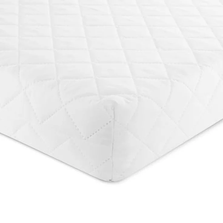 Weiß Babybett Gitterbett mit Schublade 120x60 + Schaumstoffmatratze + Sicherheitsgitter aus Holz + Schutzhülle – Bild 10