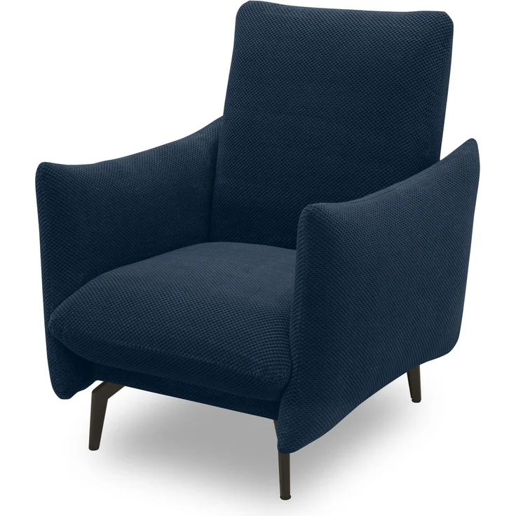 DOMO. collection Sessel 700 003, Polstersessel, Rechteckig, Füße mit Filzgleitern, Armsessel, Polstergarnitur, 85 x 95 x 102 cm (BxTxH), blau – Bild 2
