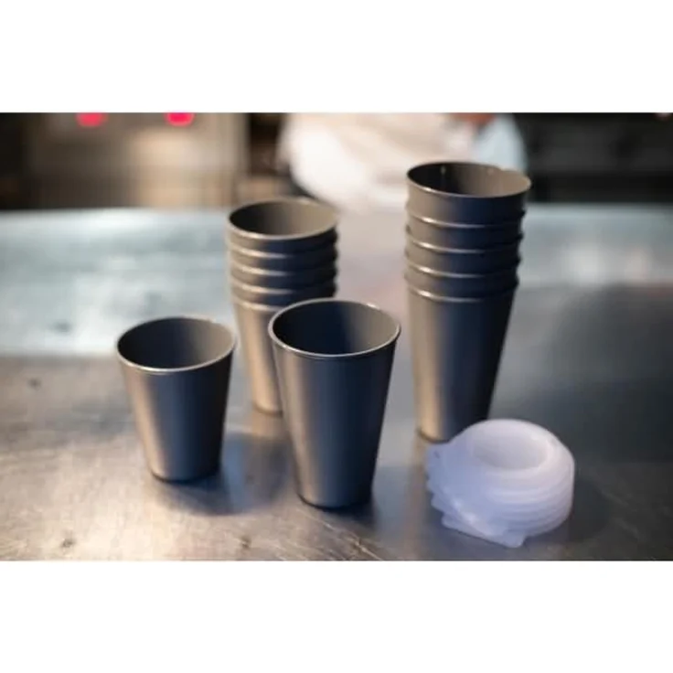 koziol Becher MOVE CUP 8139800 Deckel 300ml ash grey – Bild 3