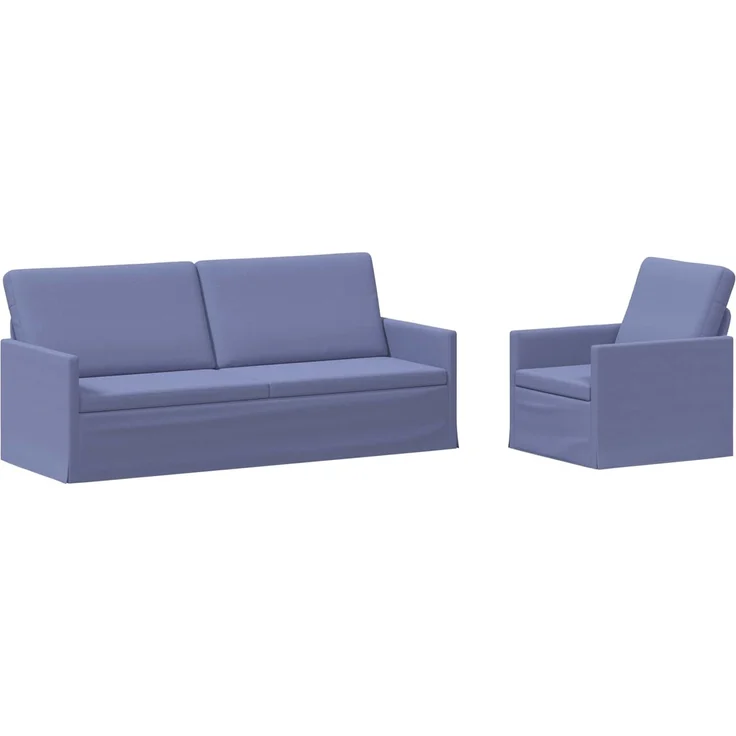 vidaXL Sofa-Set 2 pcs Jeans blau Stoff 3433174 – Bild 1