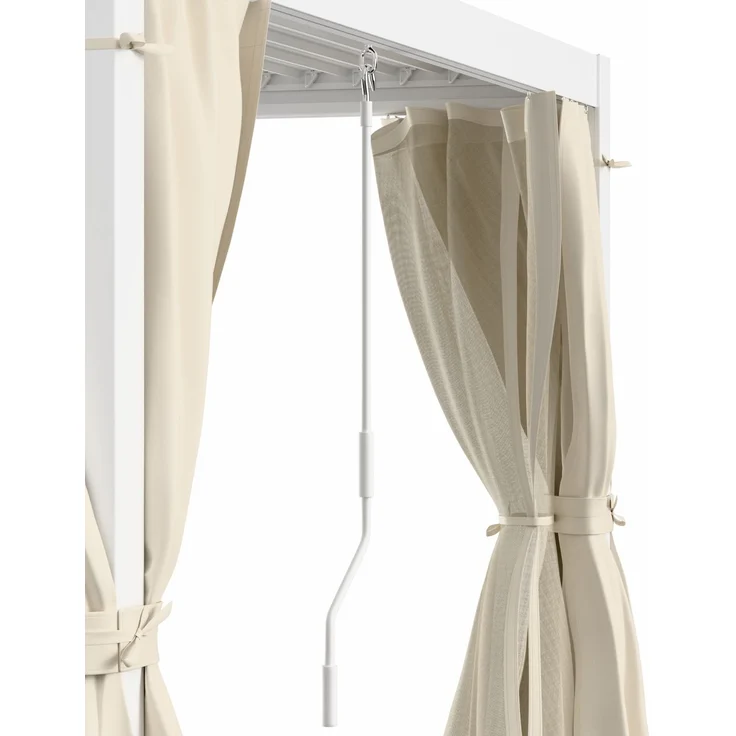 Blumfeldt Pergola 3x4 m - Verstellbares Lamellendach, Wasserdicht & Winterfest, Inkl. Vorhänge & Moskitonetze, UV-Schutz, Aluminium-Rahmen, Weiß – Bild 4