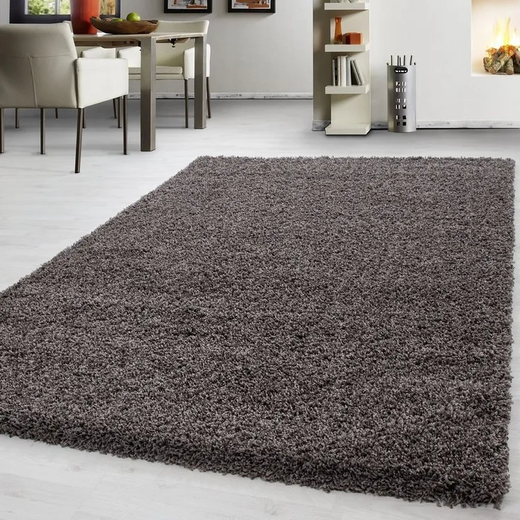 Teppium Teppich Unicolor - Einfarbig, Rechteckig, Höhe: 30 mm, Einfarbig Shaggy Teppich Wohnzimmer Langflor versch. farben und größen