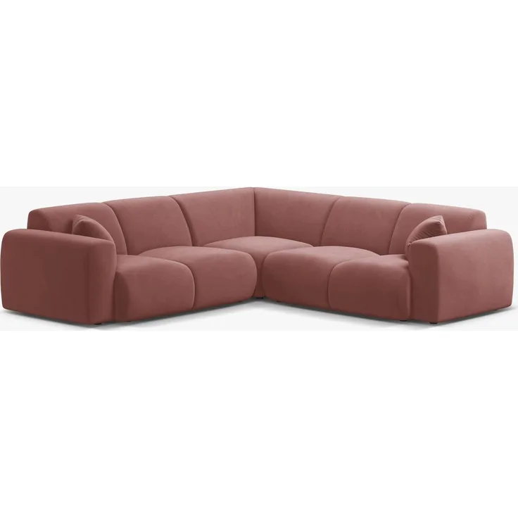 Micadoni Ecksofa Molino 5-Sitzer Samt Casino Flamingo