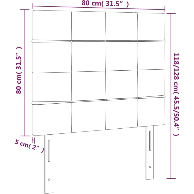 vidaXL Kopfteile 2 Stk. Taupe 80 x 5 x 78/88 cm Stoff 3116310 – Bild 8