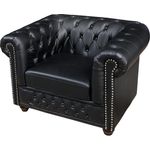 riess-ambiente Chesterfield-Sessel CHESTERFIELD 110cm matt schwarz (Einzelartikel, 1-St), Wohnzimmer · Kunstleder · Federkern · Knopfheftung · Design