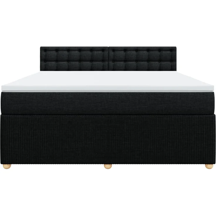 vidaXL Boxspringbett mit Matratze Schwarz 180x200 cm Stoff 3287551 – Bild 4